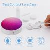 Meaudiwes Men's Daily Leak Proof Contact Lens Box Holder With Mirror Contact Lens Case Pink Glitter Pattern view 3