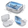 Penguin Antarctica Ice Pill Box 2 Compartment Small Square Pills Case Portable for Pocket Pill Organizer Travel Metal Pill Holder for Office Home Vitamin Medicine Fish Oil view 2