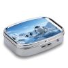 Penguin Antarctica Ice Pill Box 2 Compartment Small Square Pills Case Portable for Pocket Pill Organizer Travel Metal Pill Holder for Office Home Vitamin Medicine Fish Oil view 3