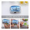 Penguin Antarctica Ice Pill Box 2 Compartment Small Square Pills Case Portable for Pocket Pill Organizer Travel Metal Pill Holder for Office Home Vitamin Medicine Fish Oil view 4