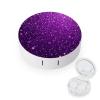 Meaudiwes Men's Daily Leak Proof Contact Lens Box Holder With Mirror Contact Lens Case Beautiful Dark Purple Shining Glitter Sparkles Pattern view 1