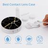 Meaudiwes Fashion Container Soak Storage Kit Contact Lens Case Box Holder With Mirror Black Marble Gold Texture view 3