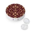Daily Leak Proof Contact Lens Box Holder With Mirror Contact Lens Case For Women Men Flower Maroon Gold Floral Classy Burgundy Antique view 1