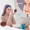 Daily Leak Proof Contact Lens Box Holder With Mirror Contact Lens Case For Women Men Flower Maroon Gold Floral Classy Burgundy Antique view 4