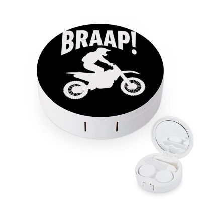 Meaudiwes Women's Daily Leak Proof Contact Lens Box Holder With Mirror Contact Lens Case Dirt Bike Motocross