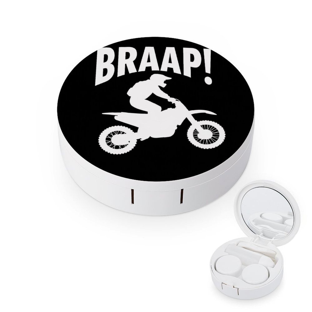Meaudiwes Women's Daily Leak Proof Contact Lens Box Holder With Mirror Contact Lens Case Dirt Bike Motocross