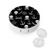 Meaudiwes Fashion Contact Lens Case Kit With Mirror Daily Portable Soak Storage Kit For Women Men Nautical Anchor Pirate Skulls view 1