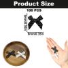 100PCS Mini Polka Dot Grosgrain Ribbon Bows, 0.35Inch Tiny Black White Premade Bowknots, Classic Dotted Fabric Bow for DIY Crafts Gift Wrapping Card Making Sewing Scrapbooking Party Decor Accessories view 2