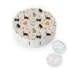 Meaudiwes Makeup Contact Lens Case With Mirror Leak Proof Contact Lens Box Holder For Women Men Beige Cat view 1