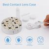 Meaudiwes Makeup Contact Lens Case With Mirror Leak Proof Contact Lens Box Holder For Women Men Beige Cat view 3
