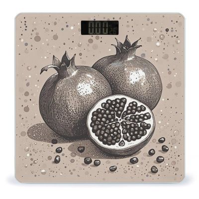 Hand Drawn Fruits Scale for Body Weight Highly Accurate Digital Bathroom Body Scale Digital Bathroom Scales for People Anti-Slip Large LCD Display Smart Scales