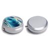 Blue Wave Art Pill Case 3 Compartments Portable Pill Box for Purse Pocket Waterproof Travel Pill Organizer Vitamin Organizer Round Small Pill Box Daily Pill Container view 3