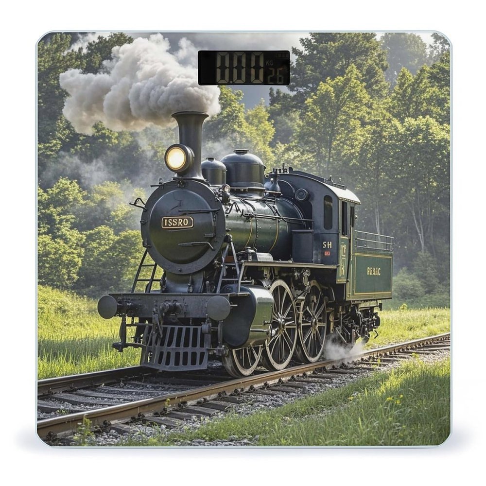 Steam Train Scale for Body Weight Highly Accurate Digital Bathroom Body Scale Digital Bathroom Scales for People Anti-Slip Large LCD Display Smart Scales