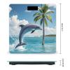 Dolphins and Palm Trees Scale for Body Weight Highly Accurate Digital Bathroom Body Scale Digital Bathroom Scales for People Anti-Slip Large LCD Display Smart Scales view 2