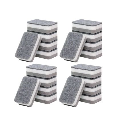 10/20pcs Kitchen Dishwashing Sponge Cleaning Tools Double-side Durable Absorbent Pad Household Clean Tool(20pcs-GraySponge)