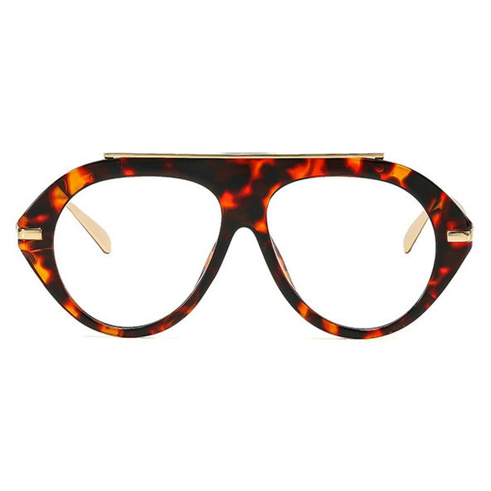 COTIA Fashion Pilot Reading Glasses for Women Men Square Vintage Eyeglasses Anti Blue Light Presbyopic Glasses (leopard, 0, x)