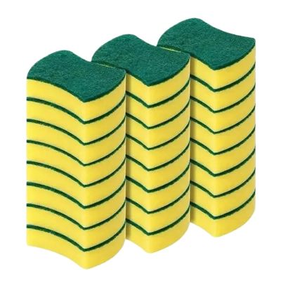 10/50pcs Kitchen Dishwashing Sponge Soft Absorbent Clean Rub Pot Rust Scouring Household Cleaning Brush(20pcs-01)