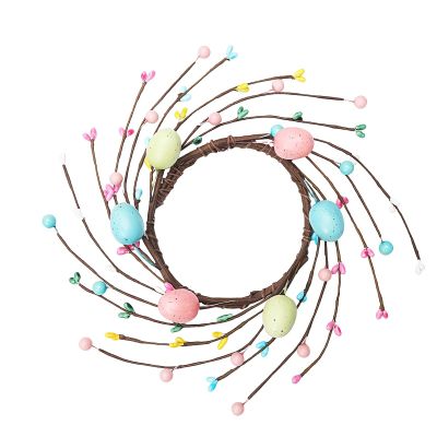 Easters Eggs Rings Spring Pastel Berries Pillar Holders Wreath for Holiday Table Centerpieces Decoration Wreath Decoration