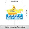 Yellow Glitter Submarine Happy Birthday Cake Decoration - a popular theme birthday party and music themed party decoration supplies - LIANGSS view 2