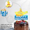 Yellow Glitter Submarine Happy Birthday Cake Decoration - a popular theme birthday party and music themed party decoration supplies - LIANGSS view 3