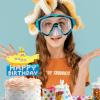Yellow Glitter Submarine Happy Birthday Cake Decoration - a popular theme birthday party and music themed party decoration supplies - LIANGSS view 4