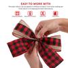 HONMEET Christmas Burlap Ribbon 3 Rolls 6.3cm X 5 Yards Wired Buffalo Plaid Ribbon Set for Wrapping, Wreaths, Bows Making, Holiday Craft Decorations view 3