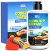 Glass Cooktop Cleaner & Polish Kit Heavy Duty Stove Top Cleaner with Scraper & Scrubbing Pad, Removes Burnt-On Food, Grease & Tough Stains, Safe for Induction, Electric & Ceramic Cooktops 8.8 oz view 1