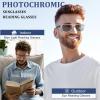 BLOEXCLU Photochromic Reading Glasses for Men TR90 Sport Anti Glare UV Ray Filter Readers Women (Black & Blue & transparent, 3, x) view 2