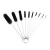10 Pcs Straw Cleaning Brushes Set, Reusable Nylon Straw Cleaner Brushes with Keyring, Multiple Sizes for Stainless Steel Straws, Tumblers, Water Bottles, Pipes, and More - Black view 1