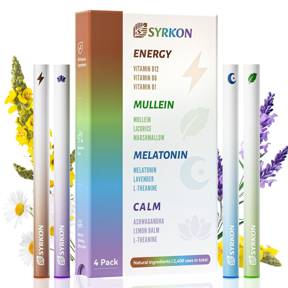4-in-1 Healthy Herbal Diffuser Pen, Supports Lung Rest, Vitality, Calm Mood & Sleep Aid, with Natural Plant Extracts, Habit Shift, Natural Alternative, Total 2400 Uses