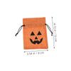 ERINGOGO Halloween Drawstring Burlap Bags Set 50pcs Orange Pumpkin Design Small Candy Treat Bags for Halloween Party Favors and Snack Packaging view 2