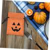 ERINGOGO Halloween Drawstring Burlap Bags Set 50pcs Orange Pumpkin Design Small Candy Treat Bags for Halloween Party Favors and Snack Packaging view 4