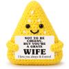 Hweijm Handmade Crochet Cheese Anniversary Present Wife Spouse Valentine Positive Support for Her Punny Romantic Appreciation Gesture Encouragement Cheer Up Support view 1