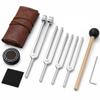 QWORK Tuning Fork Set - 128Hz, 432Hz, 512Hz, 528Hz Weighted & Unweighted Frequency Tools with Mallet, Sound Healing Instruments for Yoga, Meditation & Mindfulness view 1