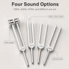 QWORK Tuning Fork Set - 128Hz, 432Hz, 512Hz, 528Hz Weighted & Unweighted Frequency Tools with Mallet, Sound Healing Instruments for Yoga, Meditation & Mindfulness view 2