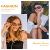 JM 2 Pack Bifocal Reading Sunglasses for Women, Fashion Oversized Sun Readers UV400 Protection Spring Hinges +2.75(Black&Brown) view 2