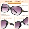 JM 2 Pack Bifocal Reading Sunglasses for Women, Fashion Oversized Sun Readers UV400 Protection Spring Hinges +2.75(Black&Brown) view 4