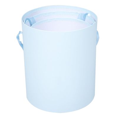 VICASKY 3pcs Blue round Flower Boxes with Lids, Cardboard Floral Arrangement Buckets for Wedding Bouquets, Packaging, and Flower Presentation