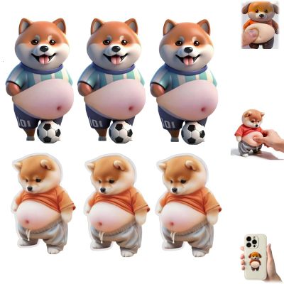 3D Shiba Inu Dog Belly Sticker,Super Soft Silicone Anti-Collision Sticker, 3D Dog Belly Stickers, Decorative Fun Stickers for Adults Party Favor Decals Gift (6F)