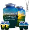 AmericUrn Fishing Plaque Cremation Urn for Men Set of 7 Large Memorial Urn for Human Ashes with 4 Keepsake & Memorial Necklace view 2