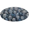 LDGSUPH Floor Mats Round Shower Mat Blue and Black Faces Soft Non Slip Mat Washable Pet Rug for Bathroom Office view 1