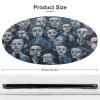 LDGSUPH Floor Mats Round Shower Mat Blue and Black Faces Soft Non Slip Mat Washable Pet Rug for Bathroom Office view 2