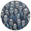 LDGSUPH Floor Mats Round Shower Mat Blue and Black Faces Soft Non Slip Mat Washable Pet Rug for Bathroom Office view 3