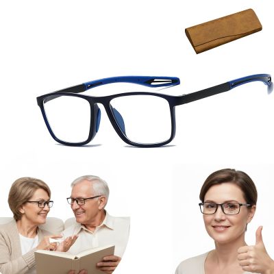 2026 New Auto Focus Glasses Self Adjusting Near and Far Sighted, Intelligent Dual Focus Glasses for Women (Blue,+1)
