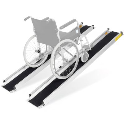 ALINUOYQ Portable Wheelchair Ramp, Wheel Chair Ramps for Homes, 661LBS Capacity Handicap Ramp with Carrying Bag for Trolleys Transport Vehicles Strollers Mobility Scooters