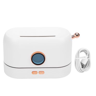 3D Flame Essential Oil Diffuser, Aromatherapy Humidifier with Realistic Flame Effect Large Capacity Tank Multicolor Lights for Home Bedroom Office ABS Material (White)