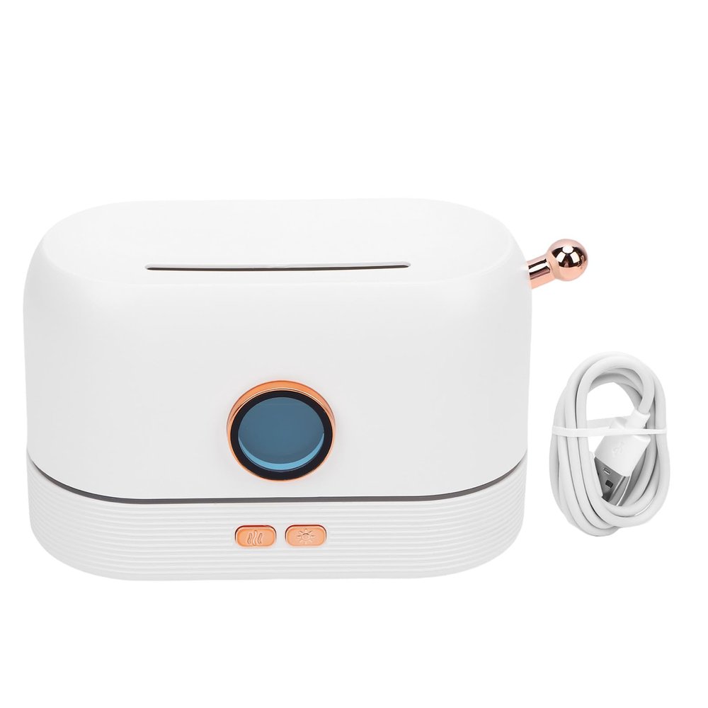 3D Flame Essential Oil Diffuser, Aromatherapy Humidifier with Realistic Flame Effect Large Capacity Tank Multicolor Lights for Home Bedroom Office ABS Material (White)