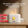 3D Flame Essential Oil Diffuser, Aromatherapy Humidifier with Realistic Flame Effect Large Capacity Tank Multicolor Lights for Home Bedroom Office ABS Material (White) view 3
