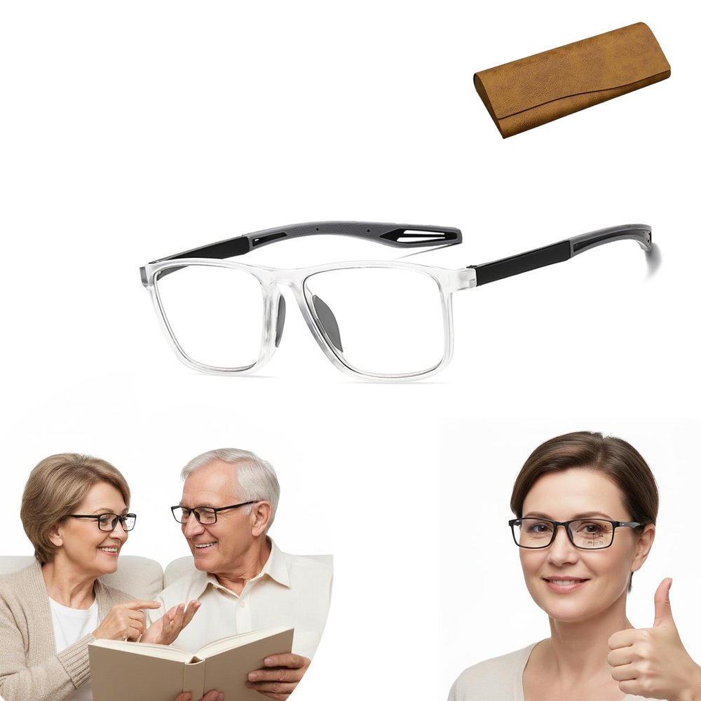 2026 New Auto Focus Glasses Self Adjusting Near and Far Sighted, Intelligent Dual Focus Glasses for Women (Black,+2.5)