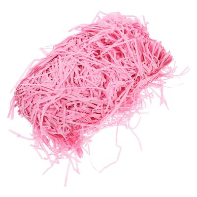DIYEAH Pink Raffia Grass Shredded Paper 200g Bag Crinkle Cut Basket Filler Decorative Cushion Paper for Boxes Easter Holiday Party Craft Supplies